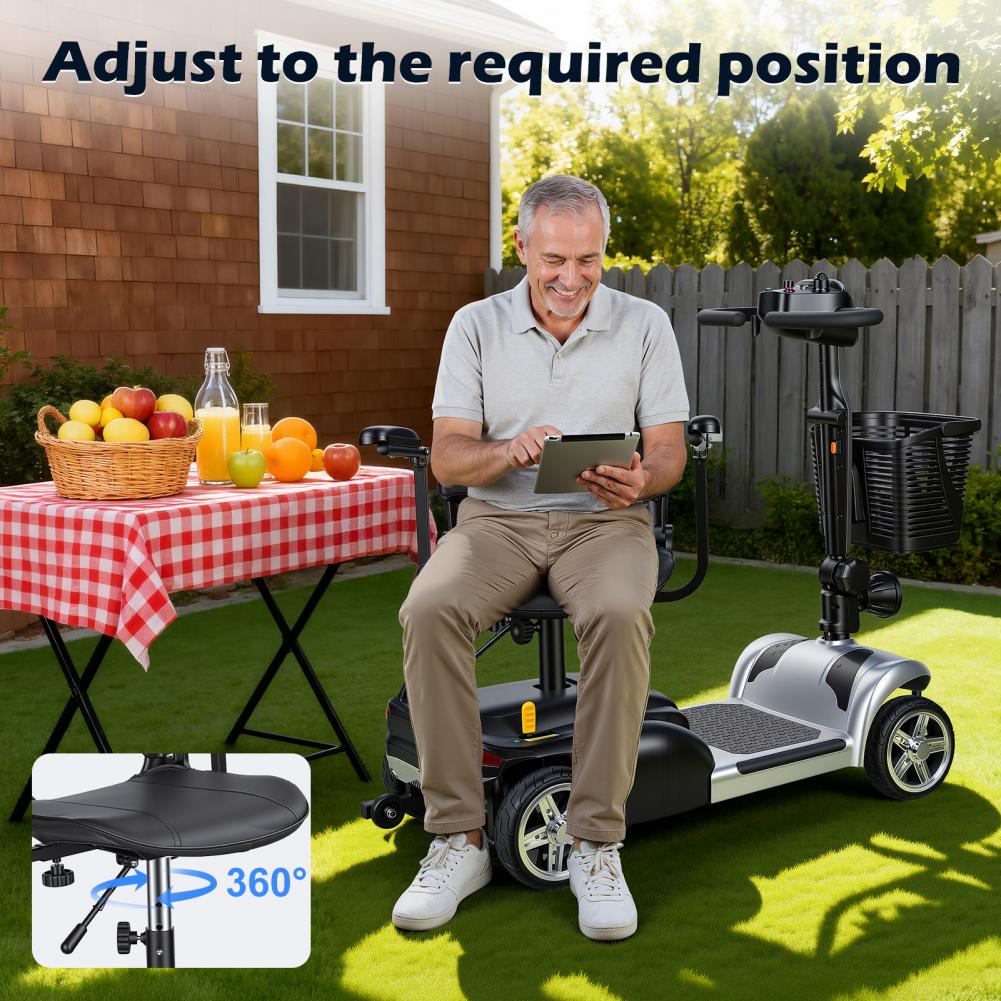Electric Scooter Adults - Skuter Mobilitas dengan Lampu LED, Keranjang,