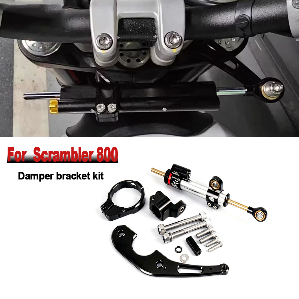 Steering Damper Stabilizer Kit Cnc - Untuk Ducati Scrambler 800 Scrambler800 Kit