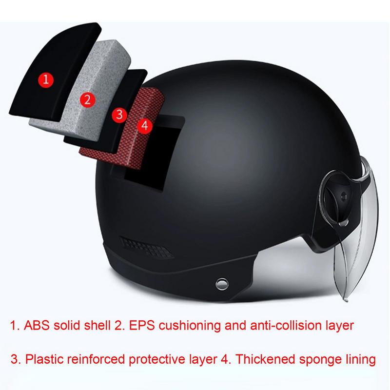 Helm sepeda motor gaya Jet, he - Scooter Helmet Set ulasan dan harga