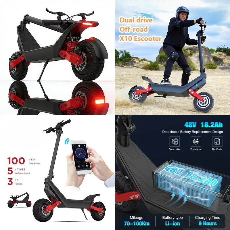Skuter Listrik X10 Motor Ganda - Electric Scooter Adults ulasan dan harga