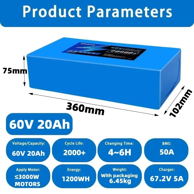   Paket Baterai Lithium 60V 20 - 60V 30Ah 21700 Battery Pack ulasan dan harga