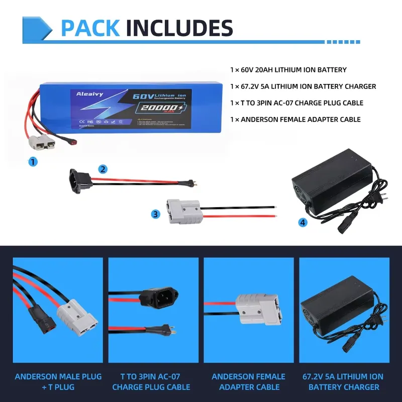   Paket Baterai Lithium 60V 20 - 60V 30Ah 21700 Battery Pack ulasan dan harga