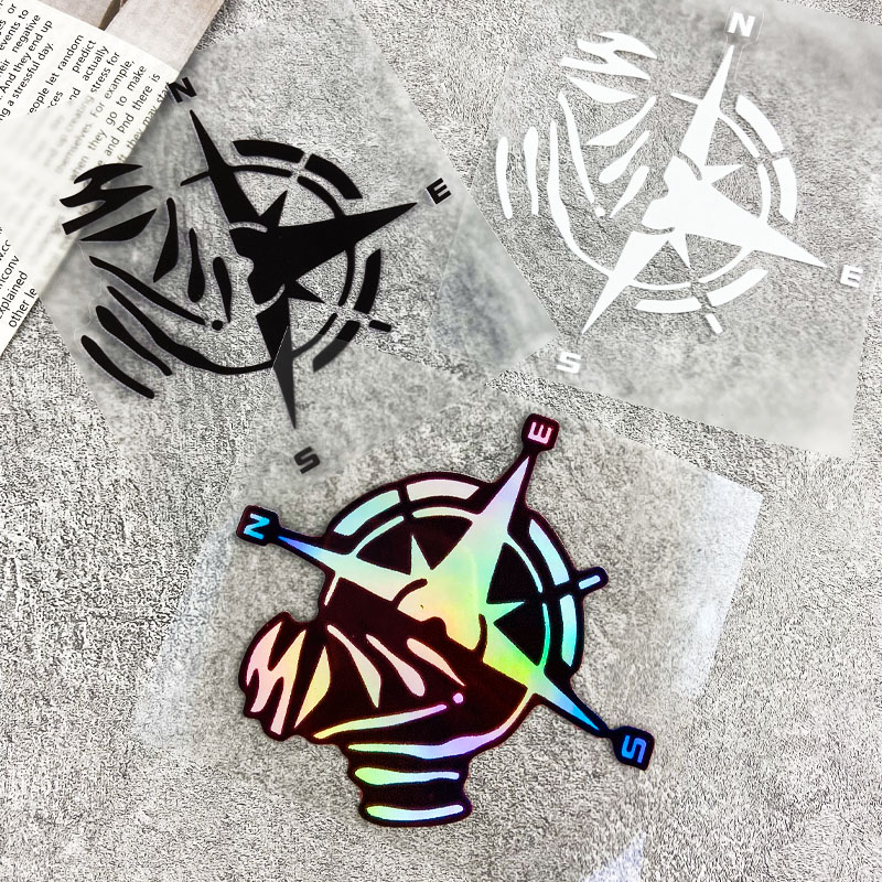 1 Buah Stiker Vinil Pola Kompa - Scooter Helmet Set ulasan dan harga