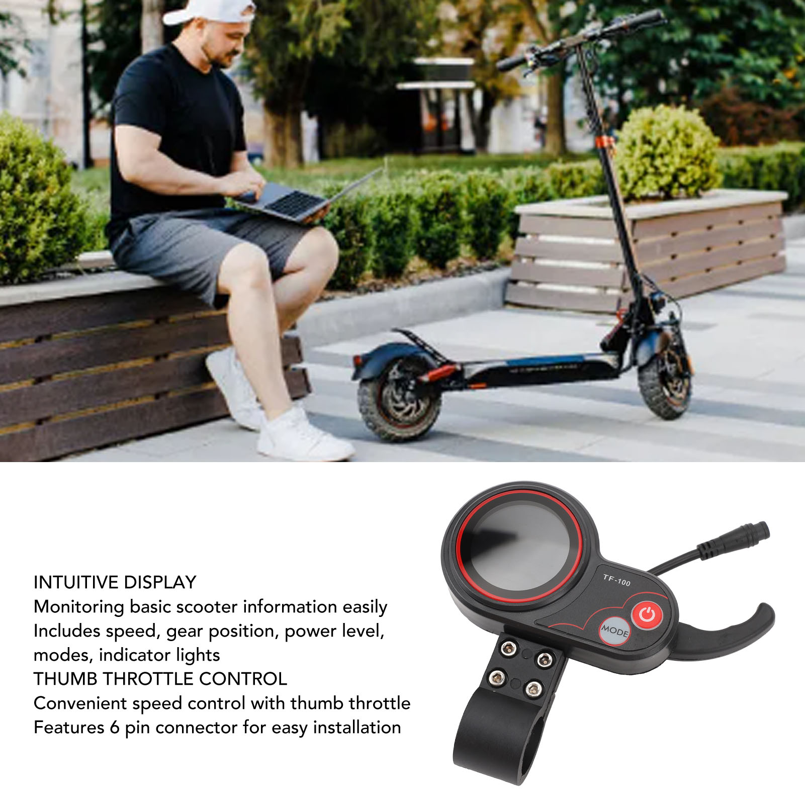 Layar LCD Skuter Listrik 48V T - Electric Scooter ulasan dan harga